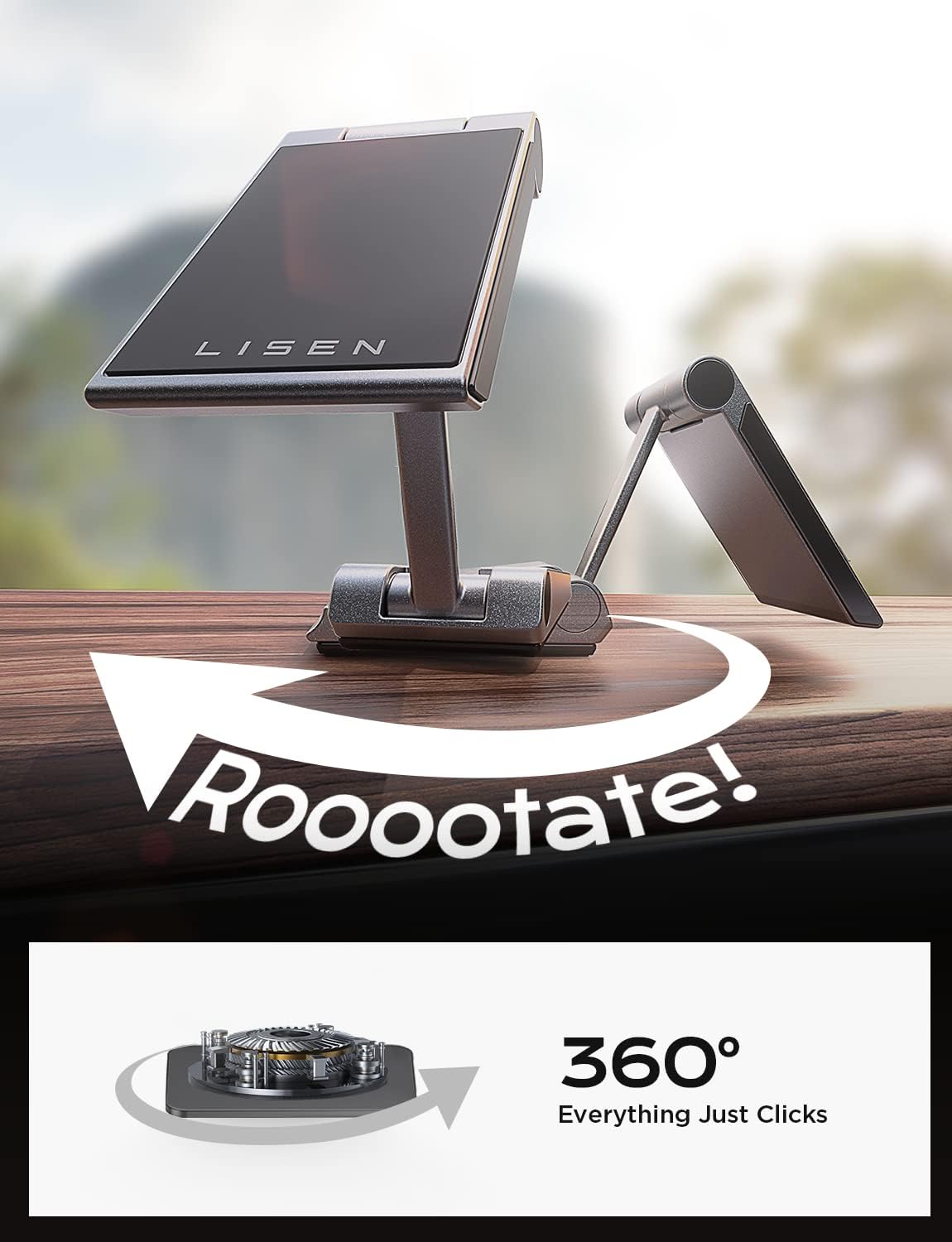 Lisen Folding Magnetic Car Phone Holder Dashboard