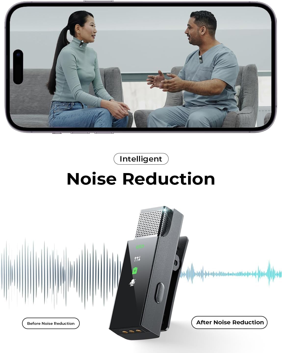 Lisen Wireless Lavalier Microphone for iPhone