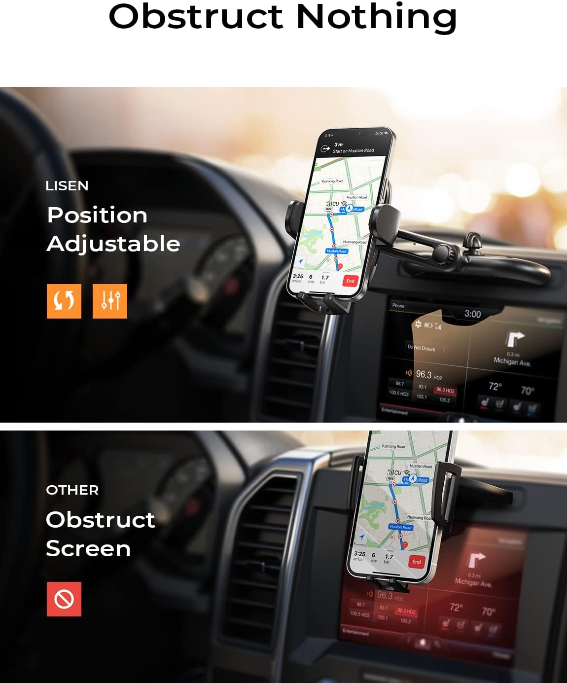 Lisen CD/Vent Phone Holder for Car