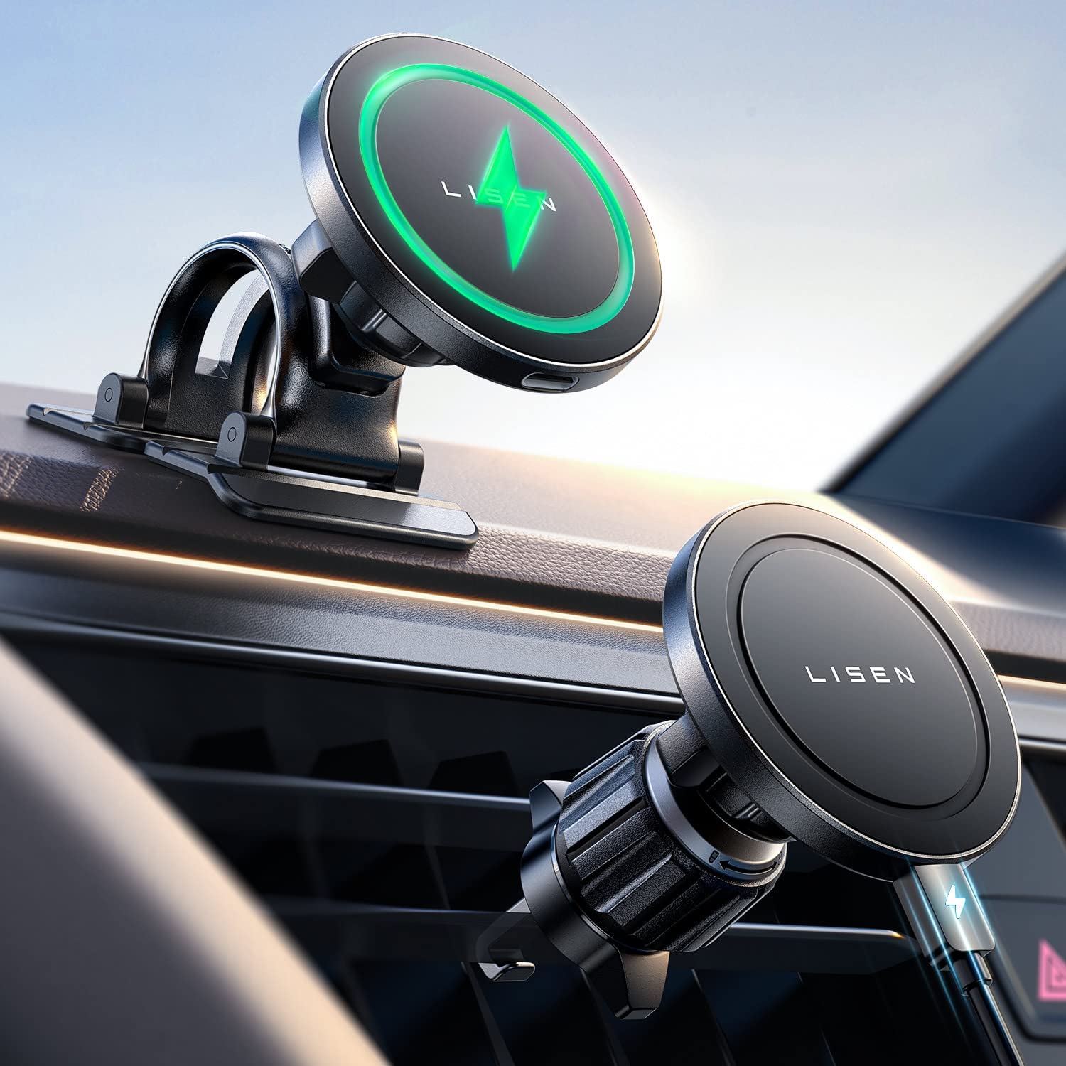 Lisen Magsafe Car Mount Wireless Charger