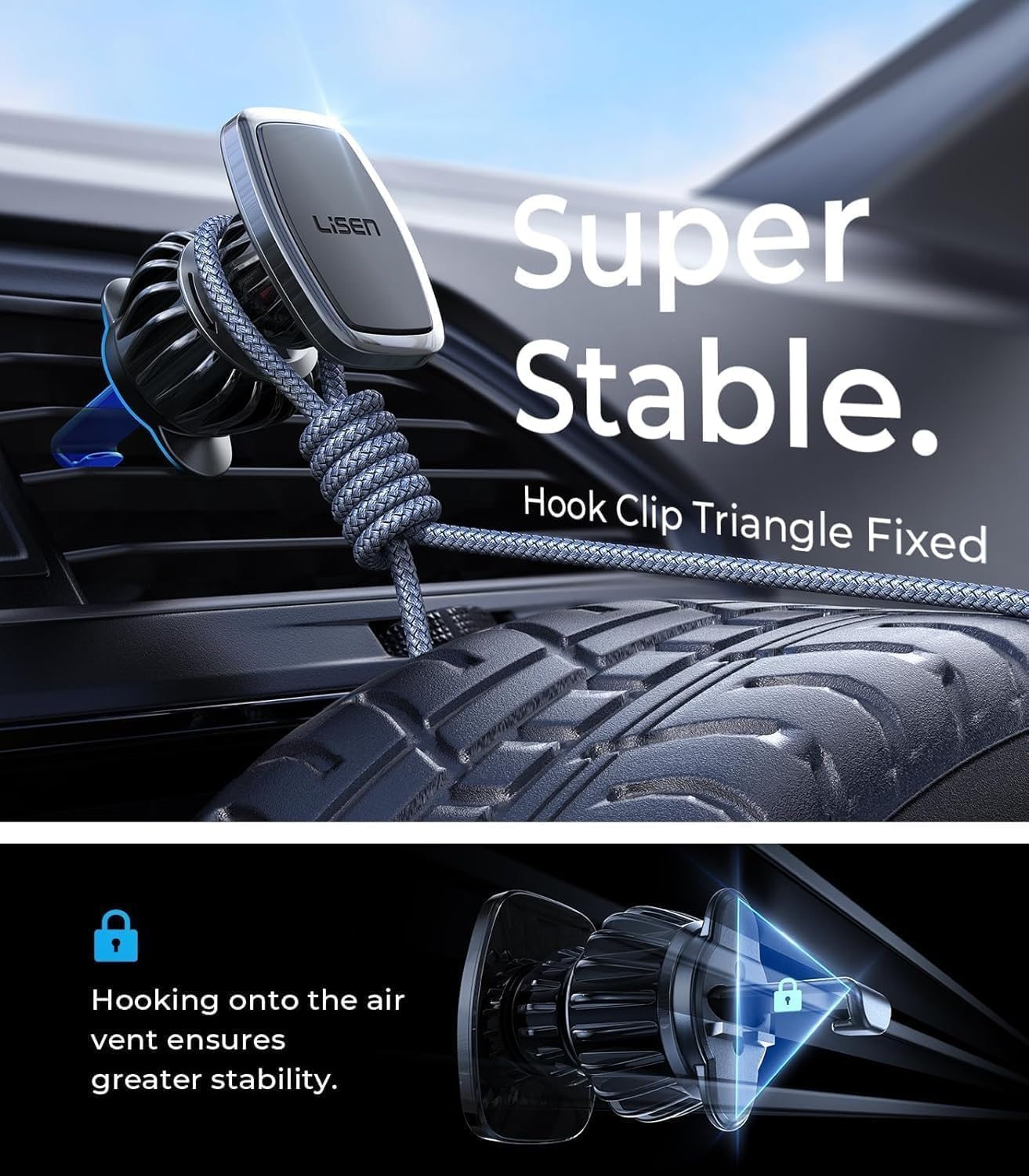 LISEN Magnetic Magnetic Car Phone Holder