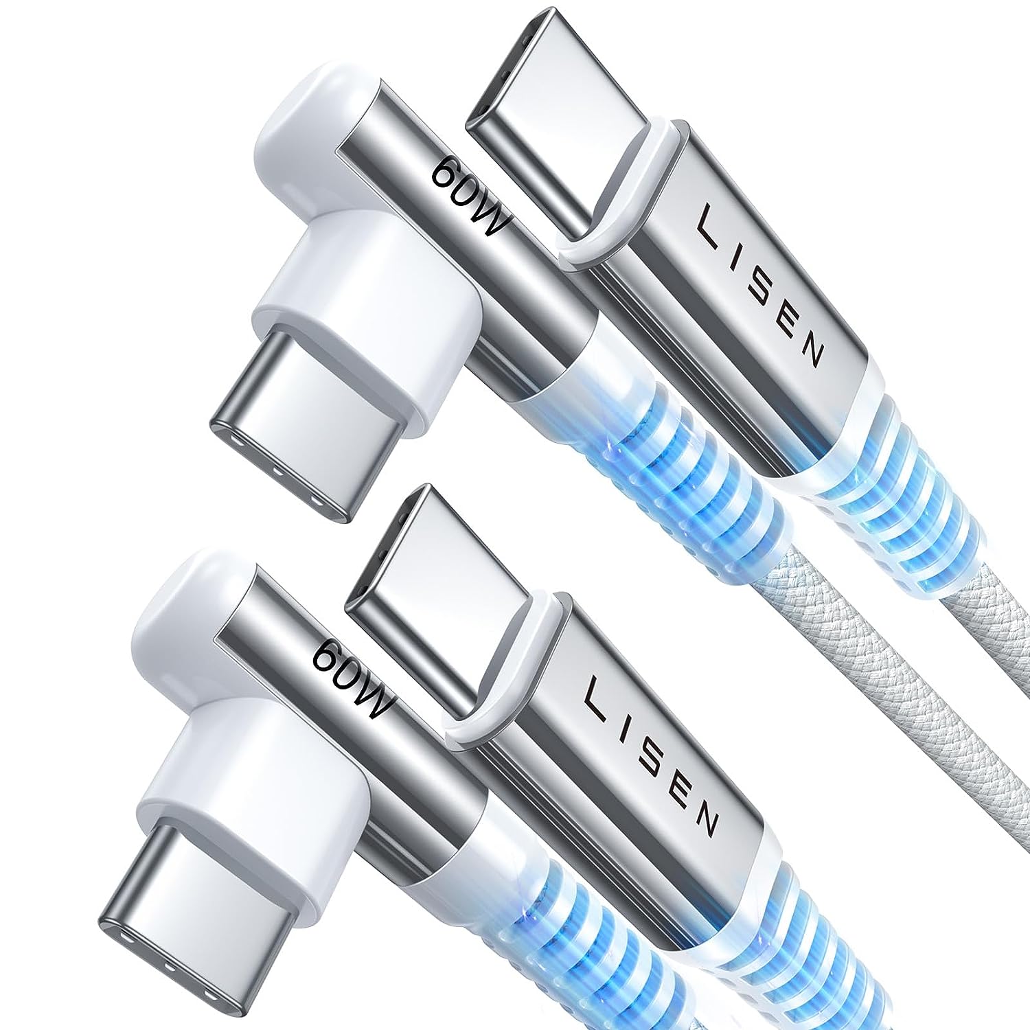 Lisen USB C to C Cable [60W 2-Pack, 6.6FT]