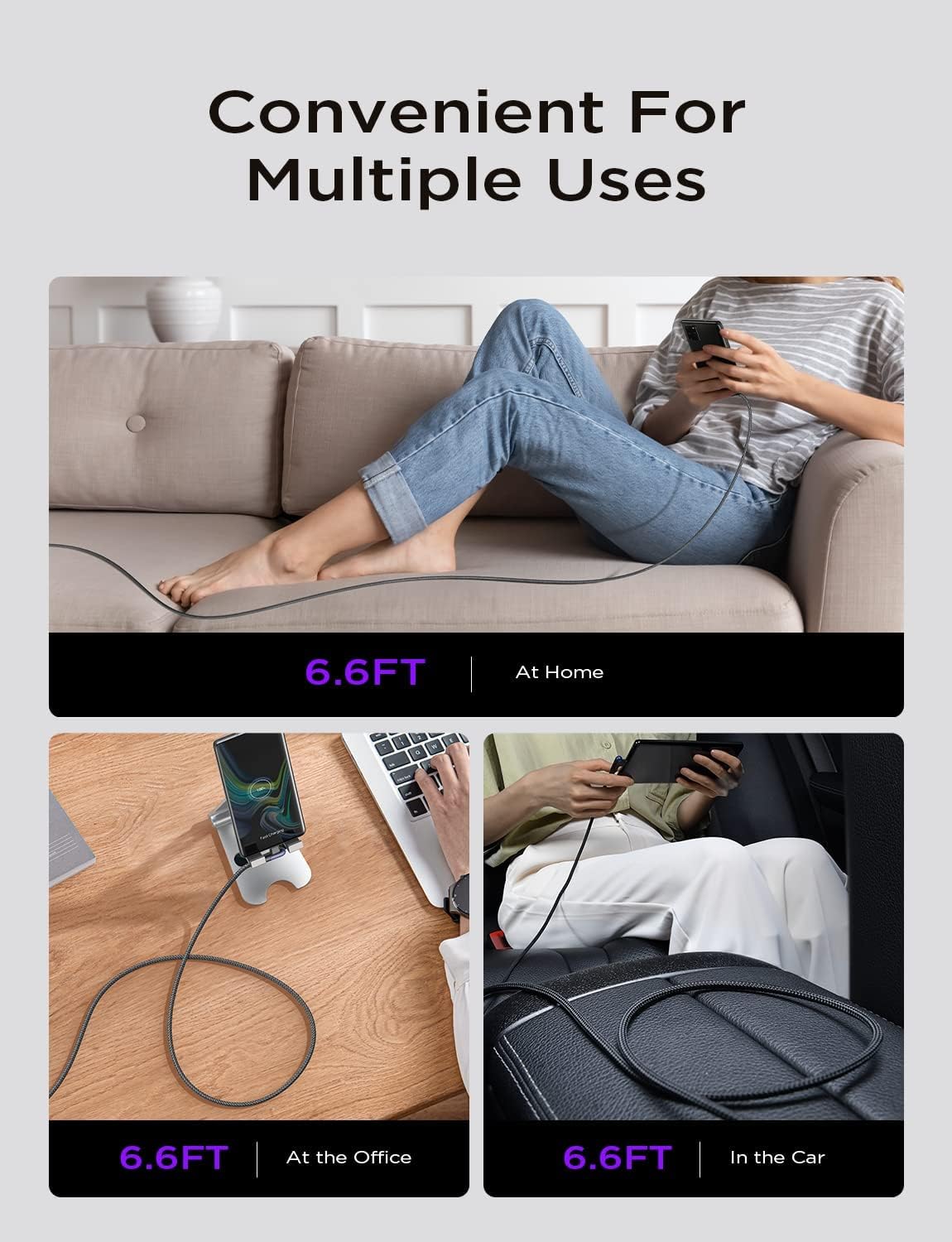 Lisen 90-Degree USB-C Fast Charging Cables