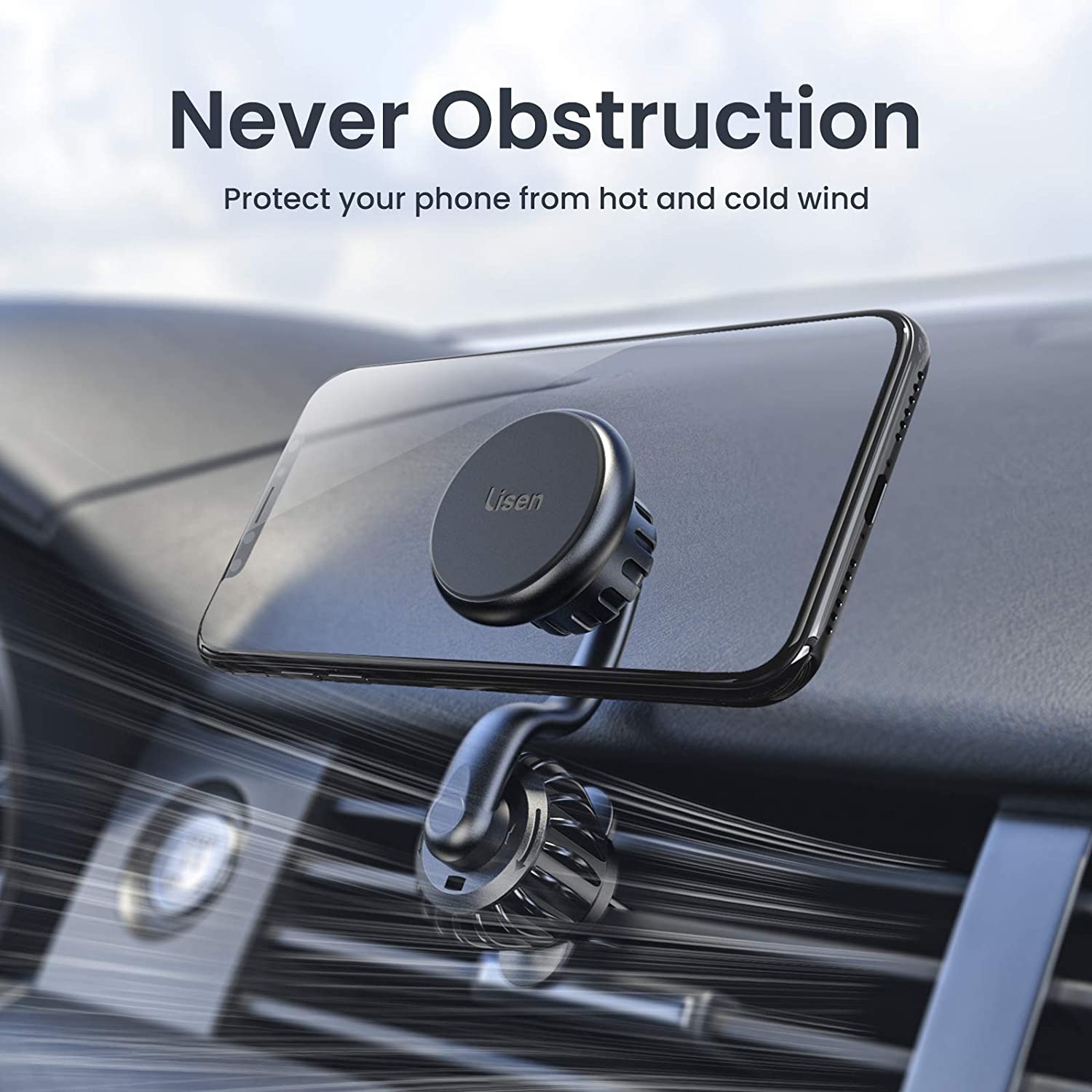 360° Rotate Arm Magnetic Phone Car Mount - Lisen