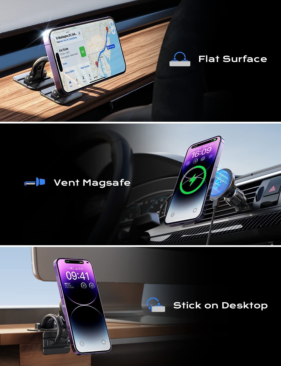  LISEN for MagSafe Car Mount Charger for iPhone 15, 15W Wireless  Charger for iPhone Car Accessories Magnetic Phone Holder Mount, Vent Car  Charger Fits iPhone 15 Pro Max Plus Mini 14