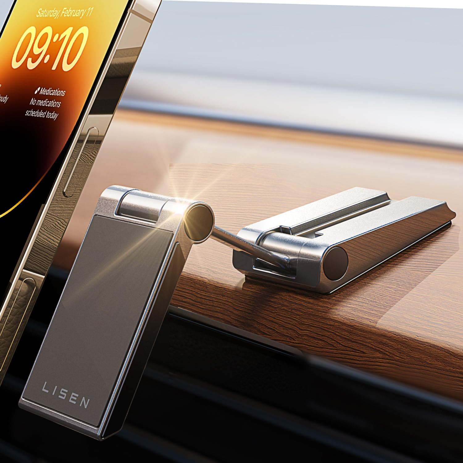 Lisen Folding Magnetic Car Phone Holder Dashboard