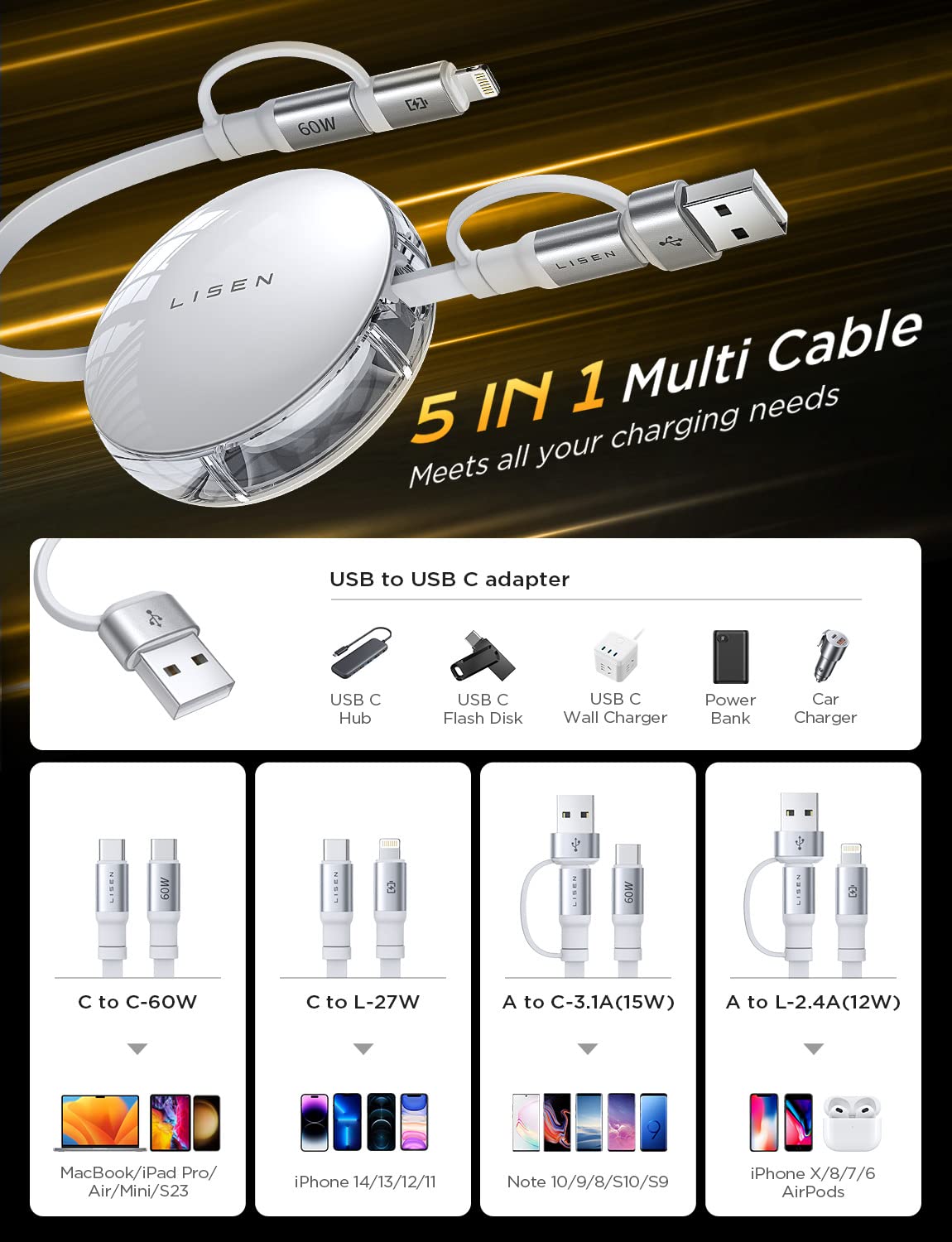 Lisen Multi Fast Charging Cable